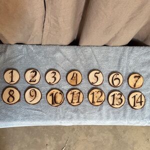 Rustic Wooden Table Number Set